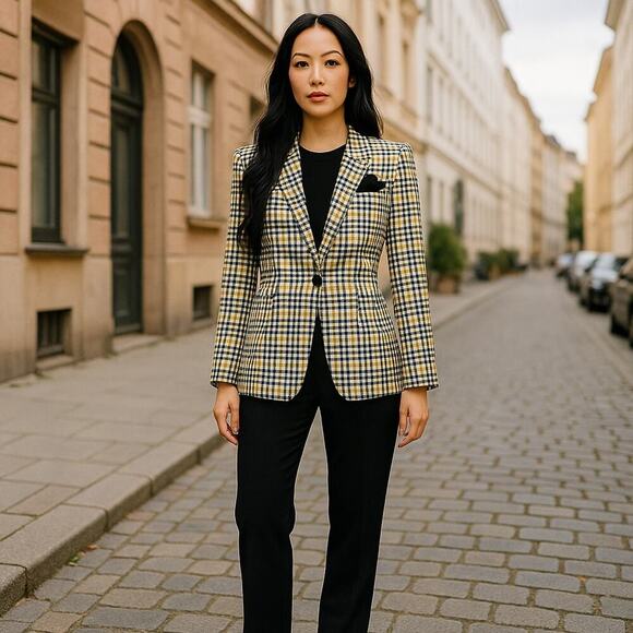 Clueless ASO Cher Alt Plaid Blazer Sz 4/S Light Academia Old Money Classic Prep - Picture 4 of 15